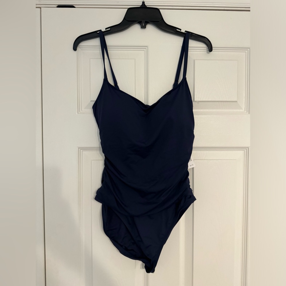 NWTS La Blanca Island Goddess indigo swimsuit sz 12